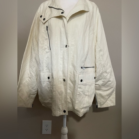 Peace Love World Linen Moto Jacket 3X - Picture 4 of 10